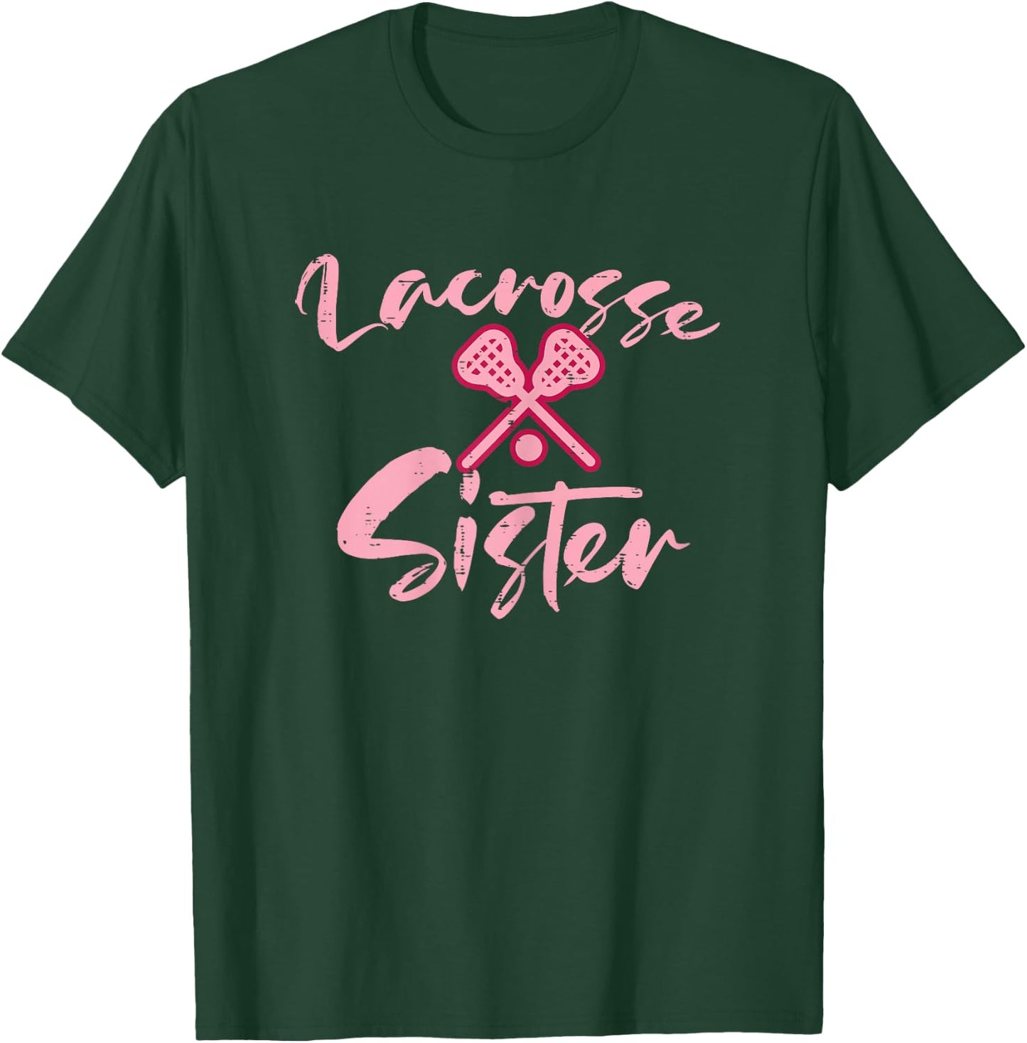 Lacrosse Sister Cute Family Matching Lax Fan Girls Women T-Shirt - T-Shirt | Forest