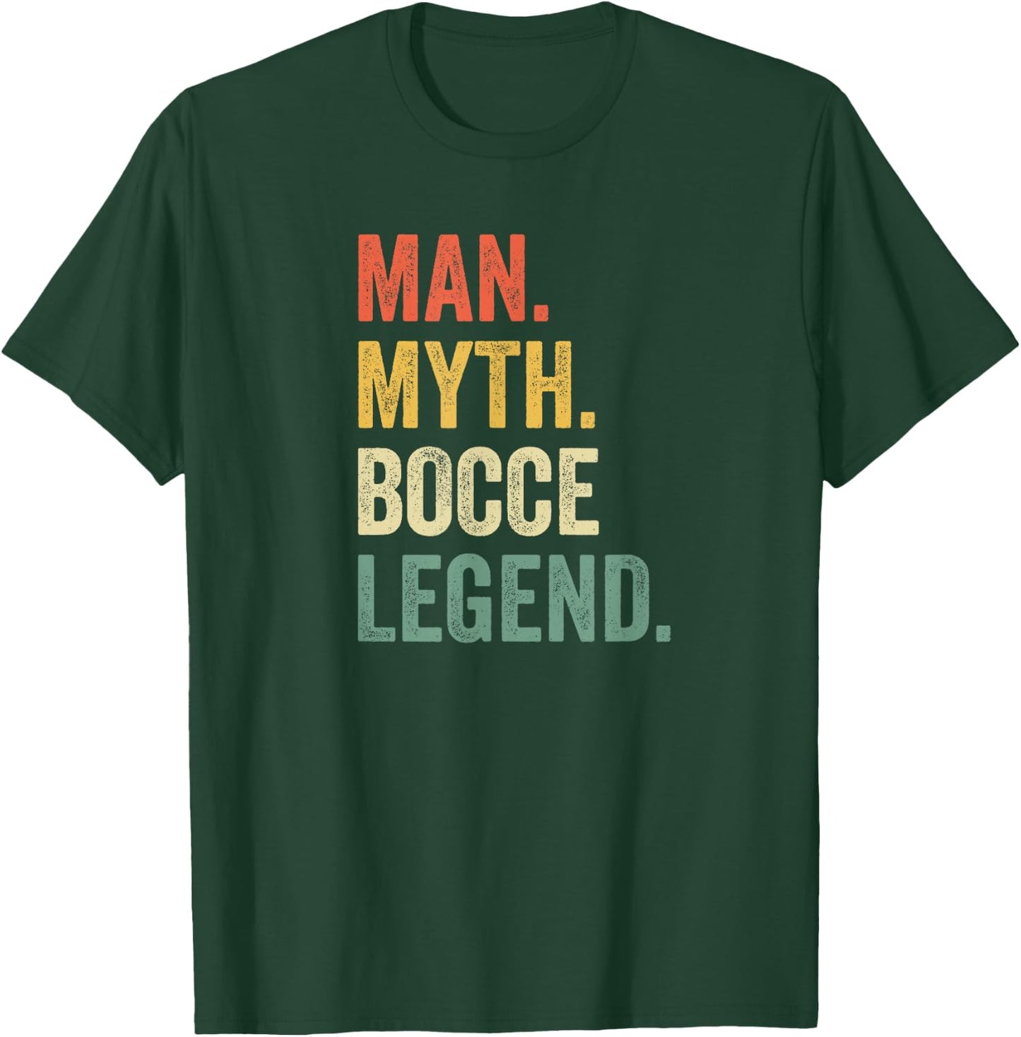 Man Myth Bocce Legend Funny Bocce Ball Player Dad Vintage T-Shirt - T-Shirt | Forest