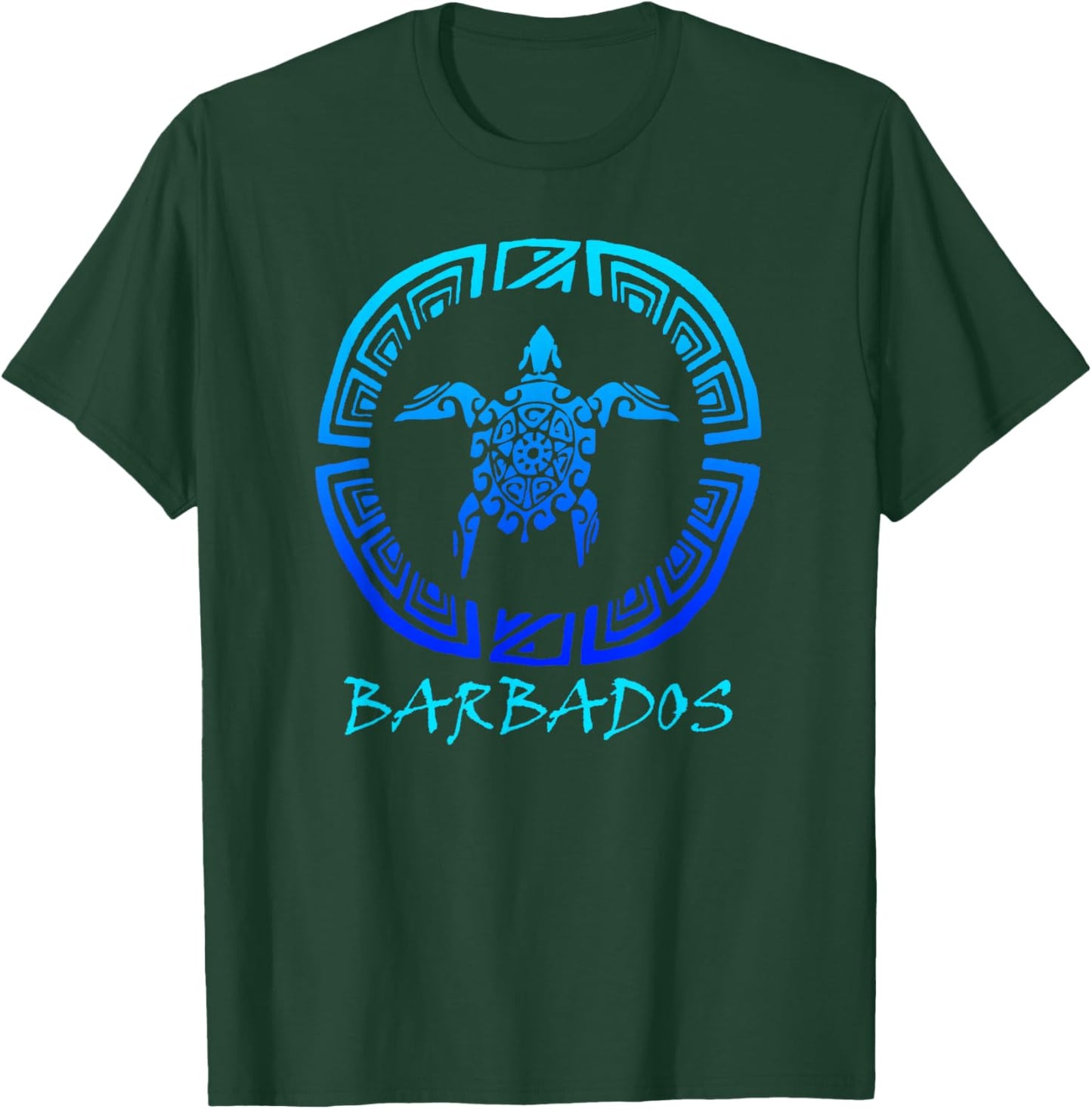 Barbados, Caribbean Vintage Tribal Turtle Vacation T-Shirt - T-Shirt | Forest