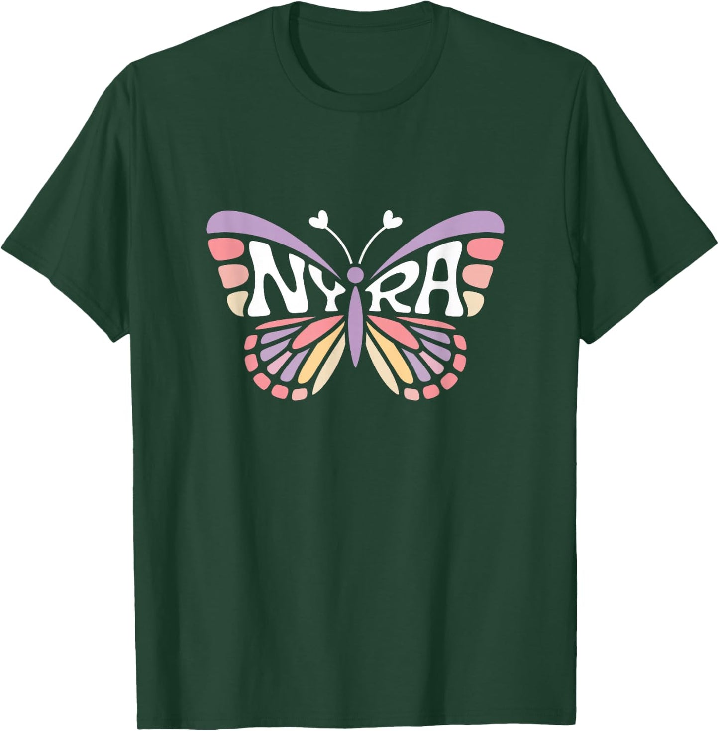 Nyra Butterfly - Personalized Cute Name Word Art T-Shirt - T-Shirt | Forest