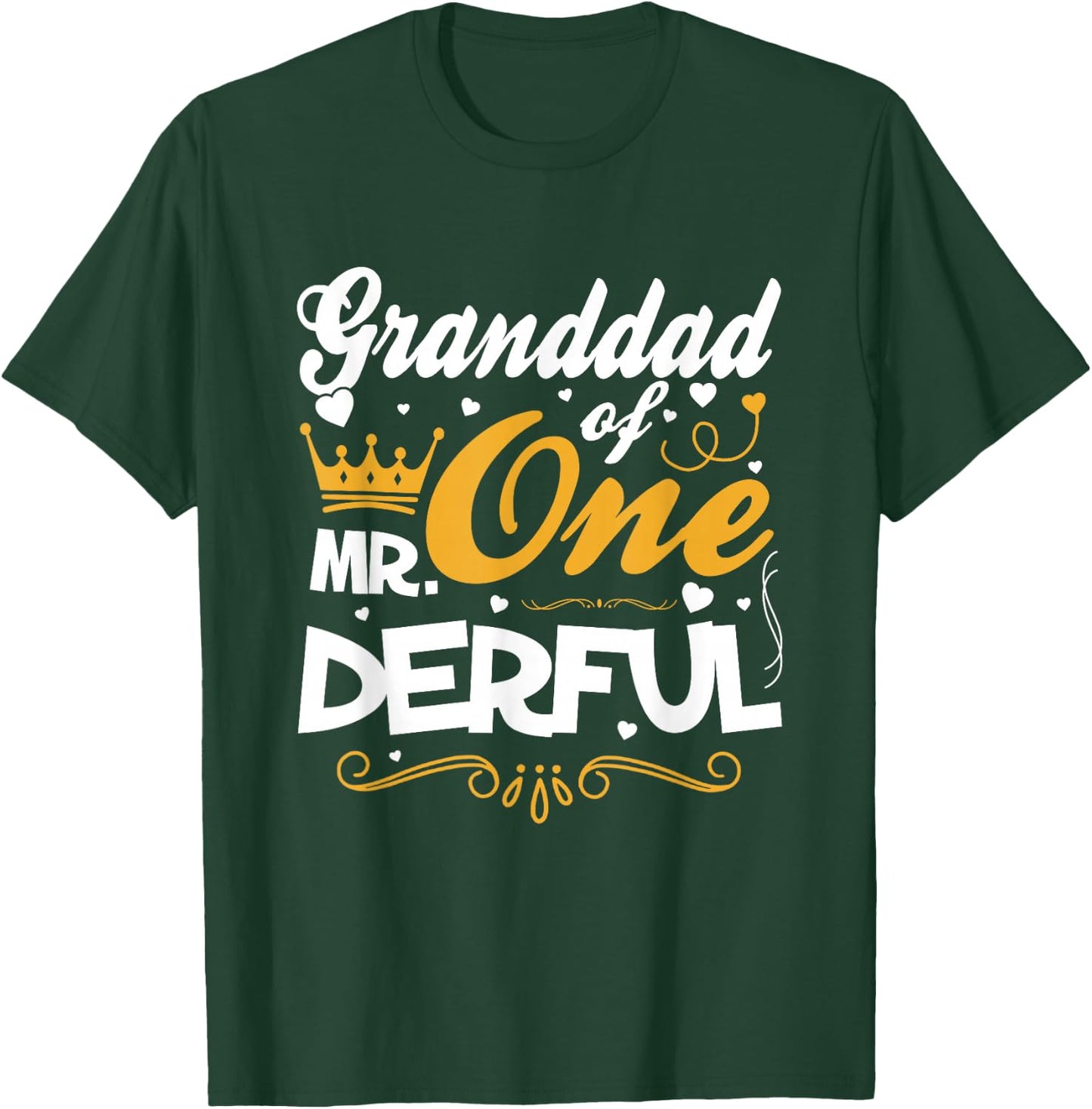 Granddad of Mr Onederful 1st Birthday One-Derful Matching T-Shirt - T-Shirt | Forest