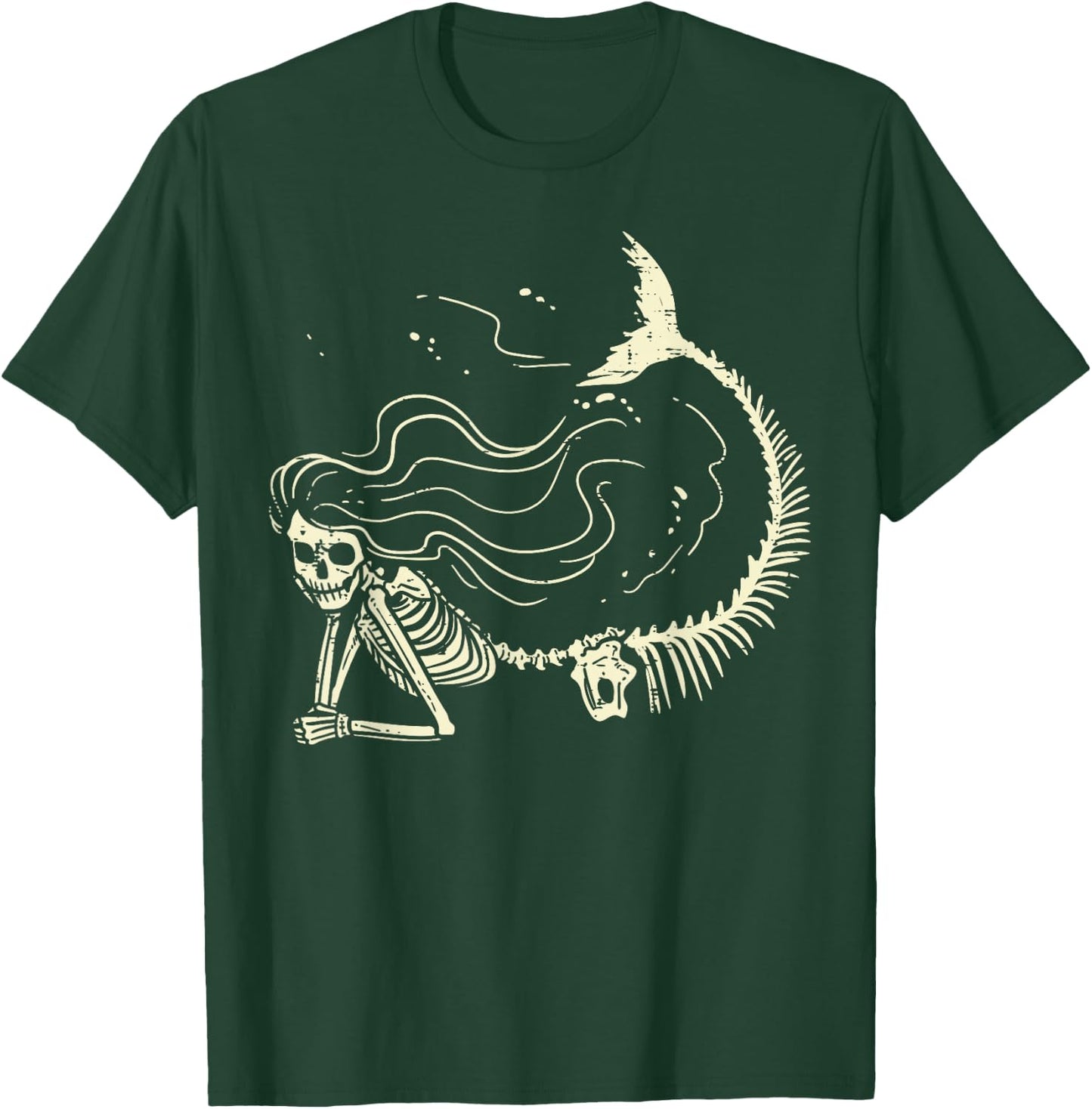 Mermaid Skeleton Cute Halloween Costume Women Girls Kids T-Shirt - T-Shirt | Forest