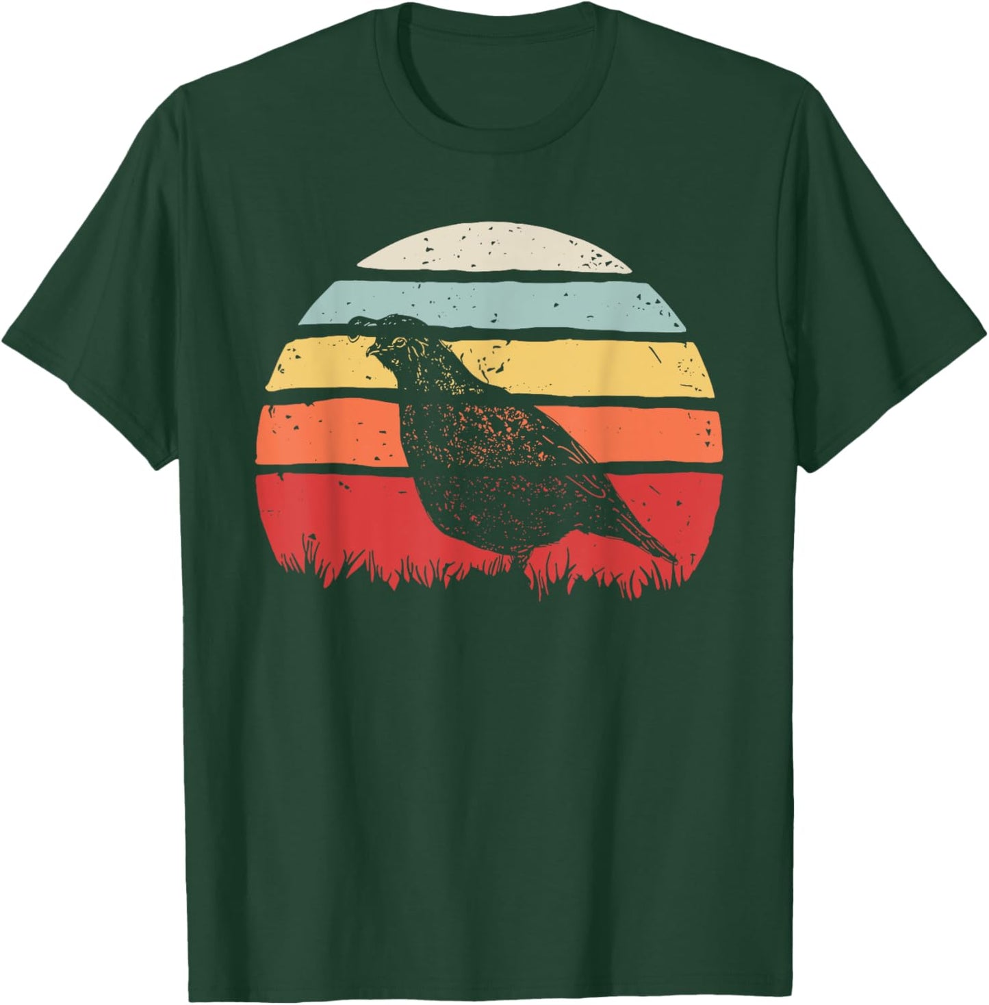 Vintage Retro Quail Bird T-Shirt - T-Shirt | Forest
