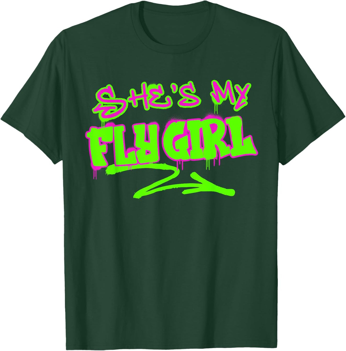 Matching His and Hers She's My Fly Girl 80s 90s Rap Graffiti T-Shirt - T-Shirt | Forest