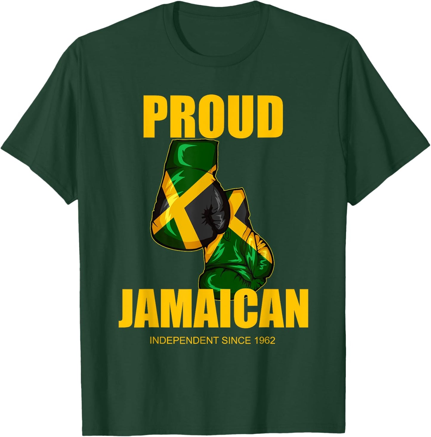 Jamaica independence day Proud Jamaican Boxing Gloves T-Shirt - T-Shirt | Forest