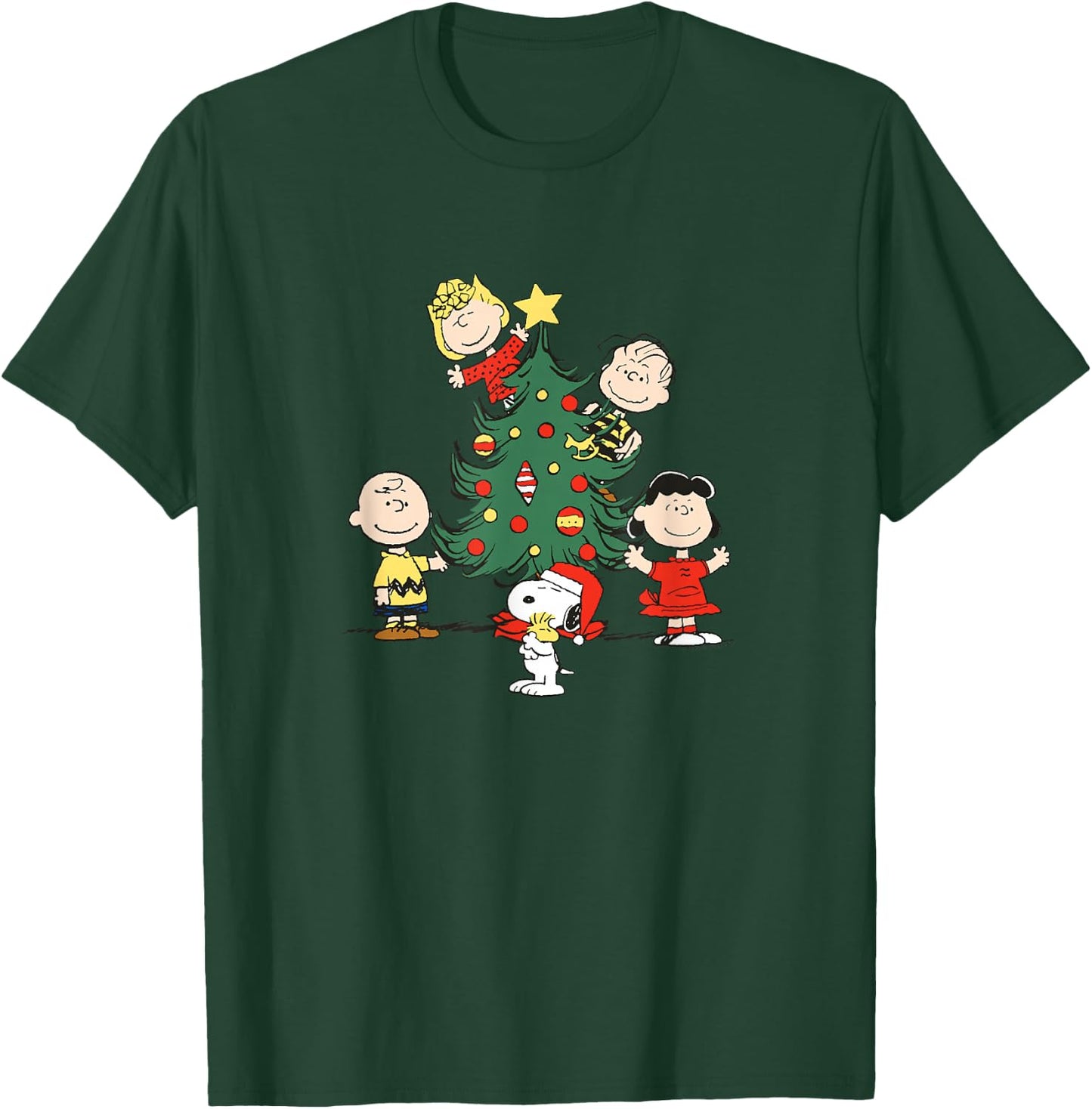 Peanuts Oh Christmas Tree - Blue, -Adults, Short Sleeve, Small T-Shirt - T-Shirt | Forest