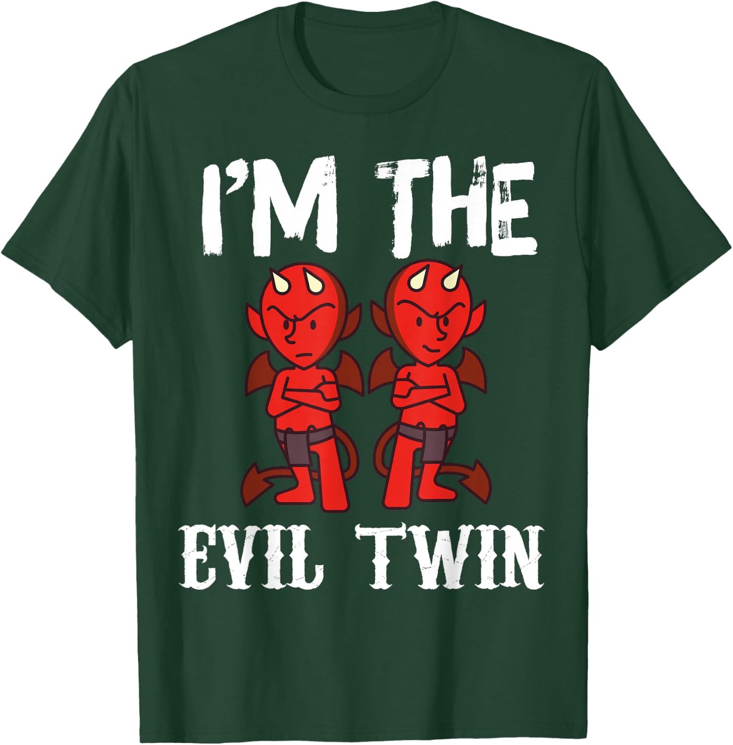 I'm The Evil Twin Funny Twin Hilarious Gift - Black - Small - -Adults - Cotton 60%, Polyester 40% T-Shirt - T-Shirt | Forest