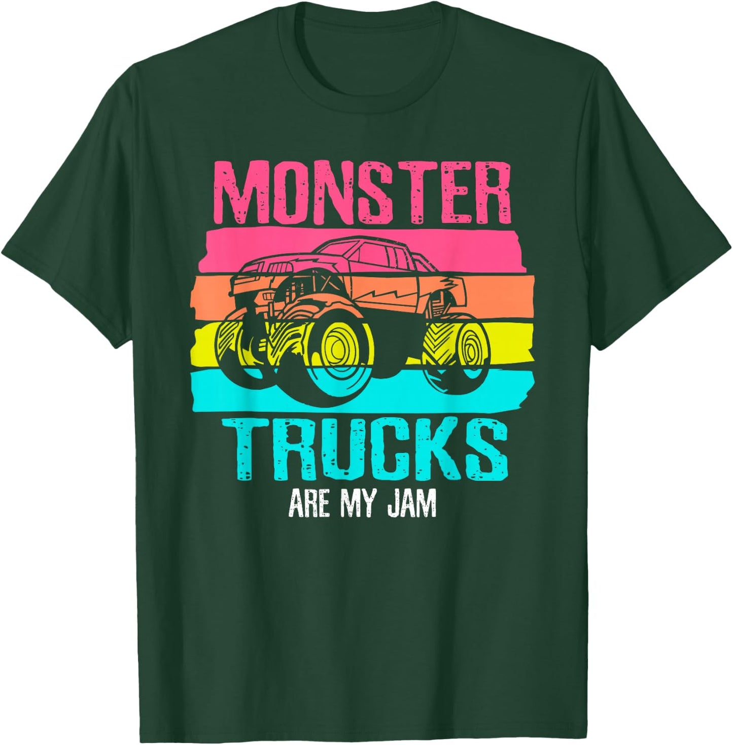 Monster Trucks Are My Jam Engines Truck Car Lovers Trucker T-Shirt - T-Shirt | Forest