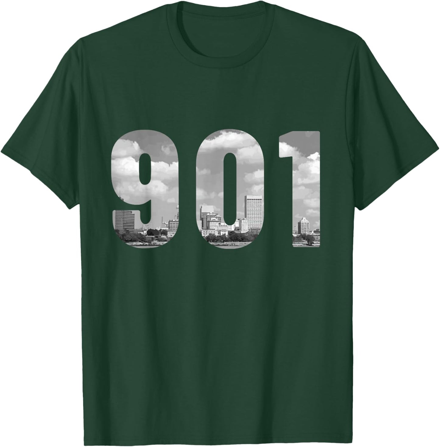Memphis 901 Area Code Skyline Tennessee Vintage T-Shirt - T-Shirt | Forest