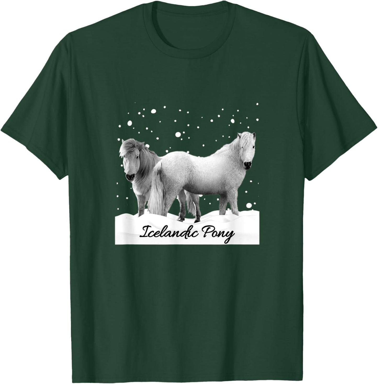 Icelandic Ponies Iceland Pony Horse Lovers Snow Design T-Shirt - T-Shirt | Forest