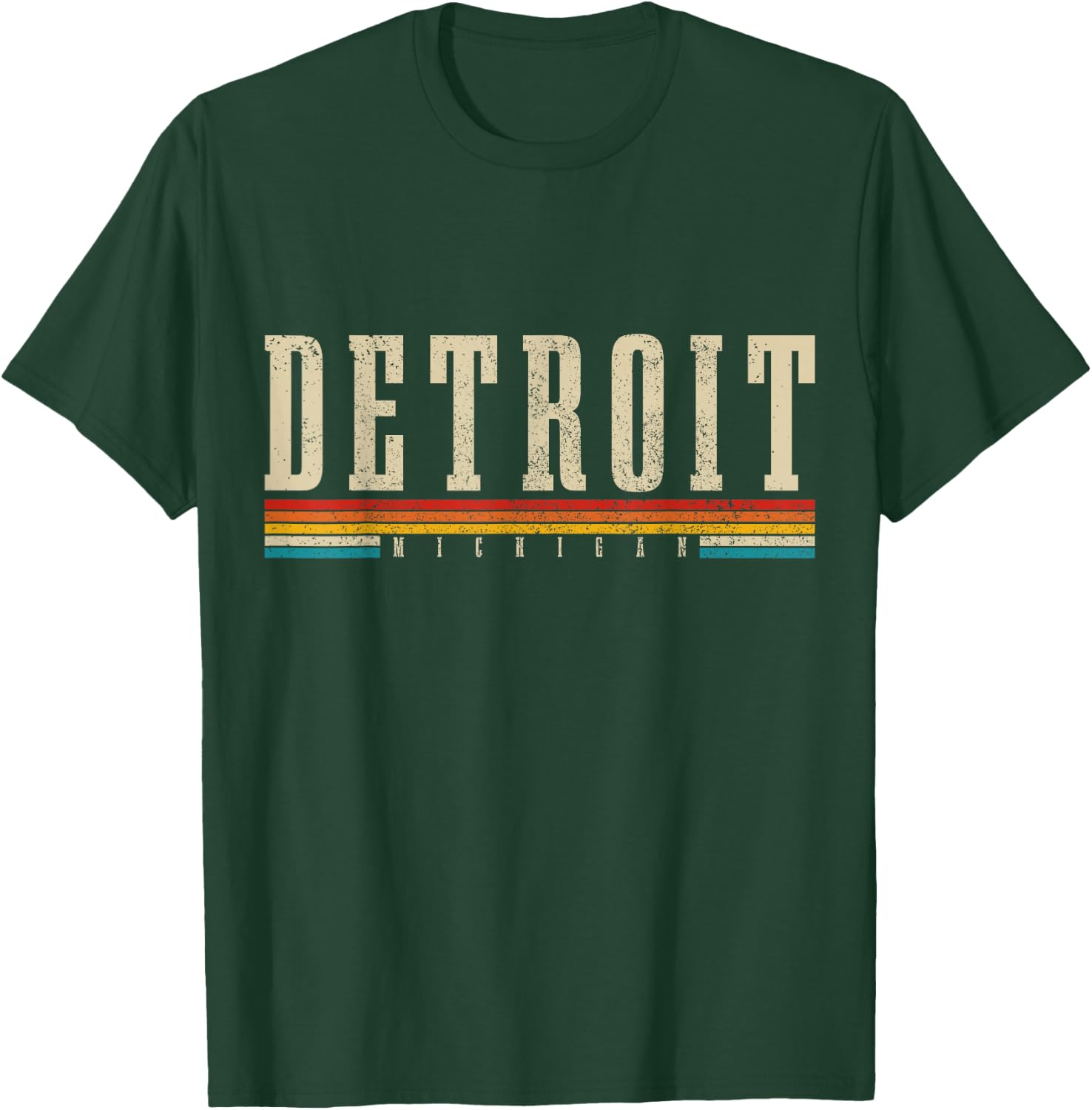 Detroit Michigan Vintage/Retro T-Shirt - T-Shirt | Forest