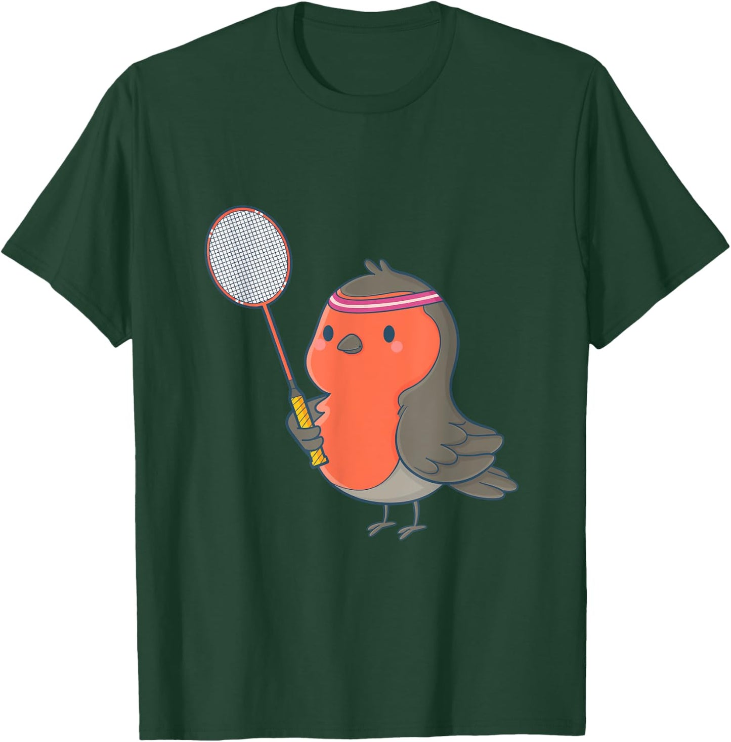 Badminton and shuttlecock player bird T-Shirt - T-Shirt | Forest