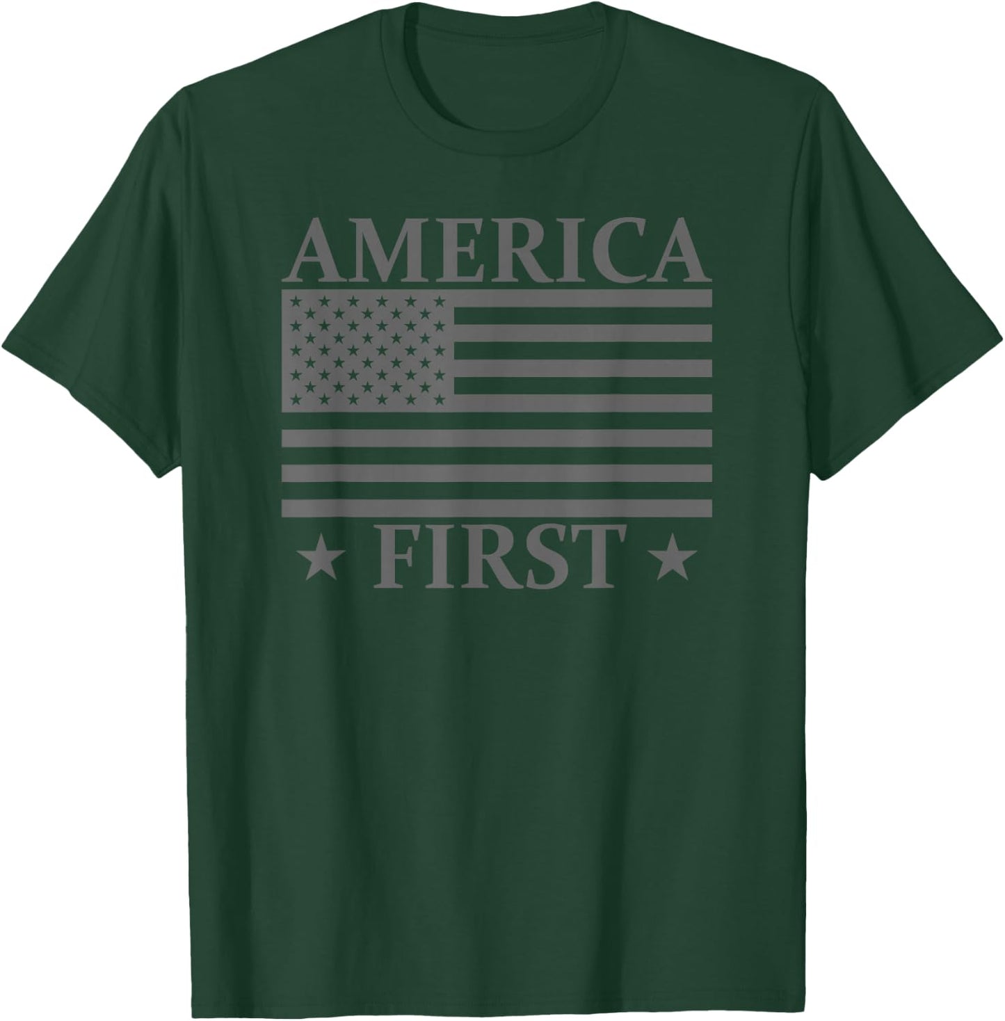 America First USA American Flag Patriot Stars and Stripes T-Shirt - T-Shirt | Forest