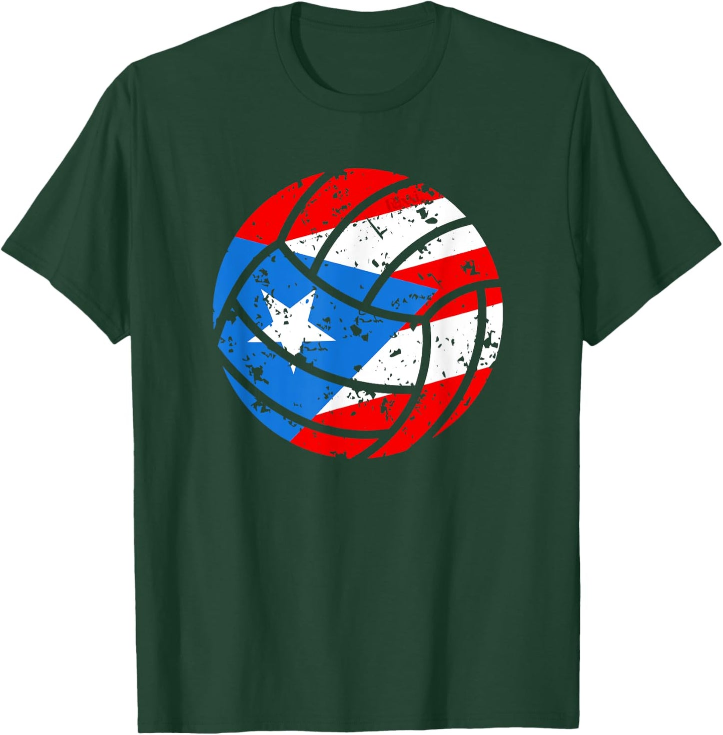 Puerto Rican Volleyball Proud Boricua Flag Puerto Rico T-Shirt - T-Shirt | Forest