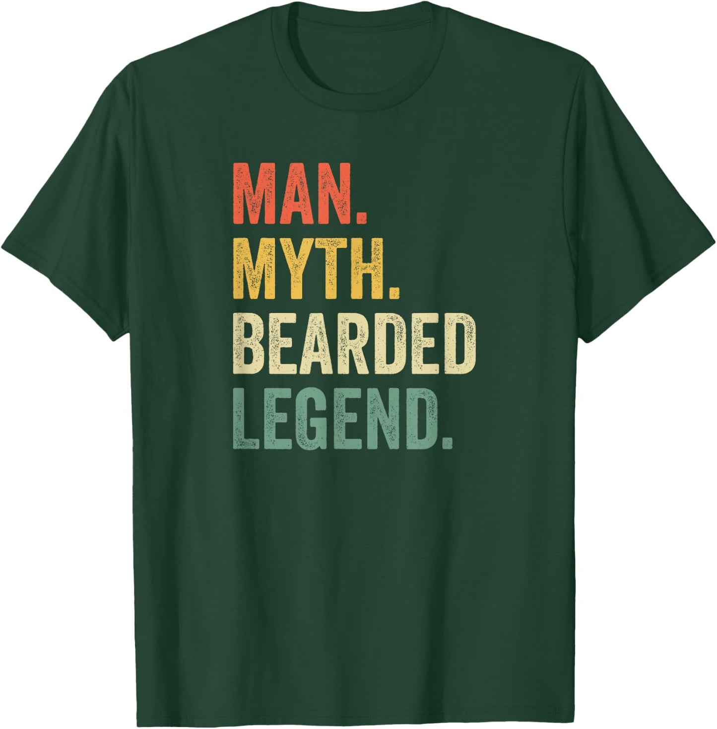 Man Myth Bearded Legend Dad Beard Father's Day Vintage T-Shirt - T-Shirt | Forest
