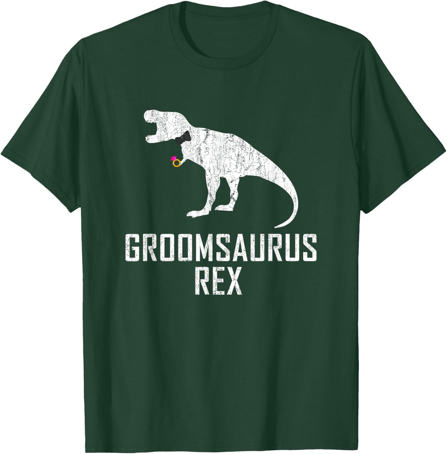 Groom Dinosaur Shirt Funny Groomsaurus Rex Wedding Gift T-Shirt - T-Shirt | Forest