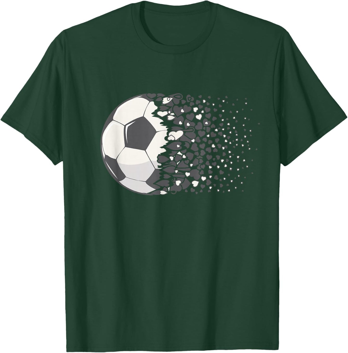 Soccer Ball Graphic Women Girls Soccer Heart Soccer Player T-Shirt - T-Shirt | Forest