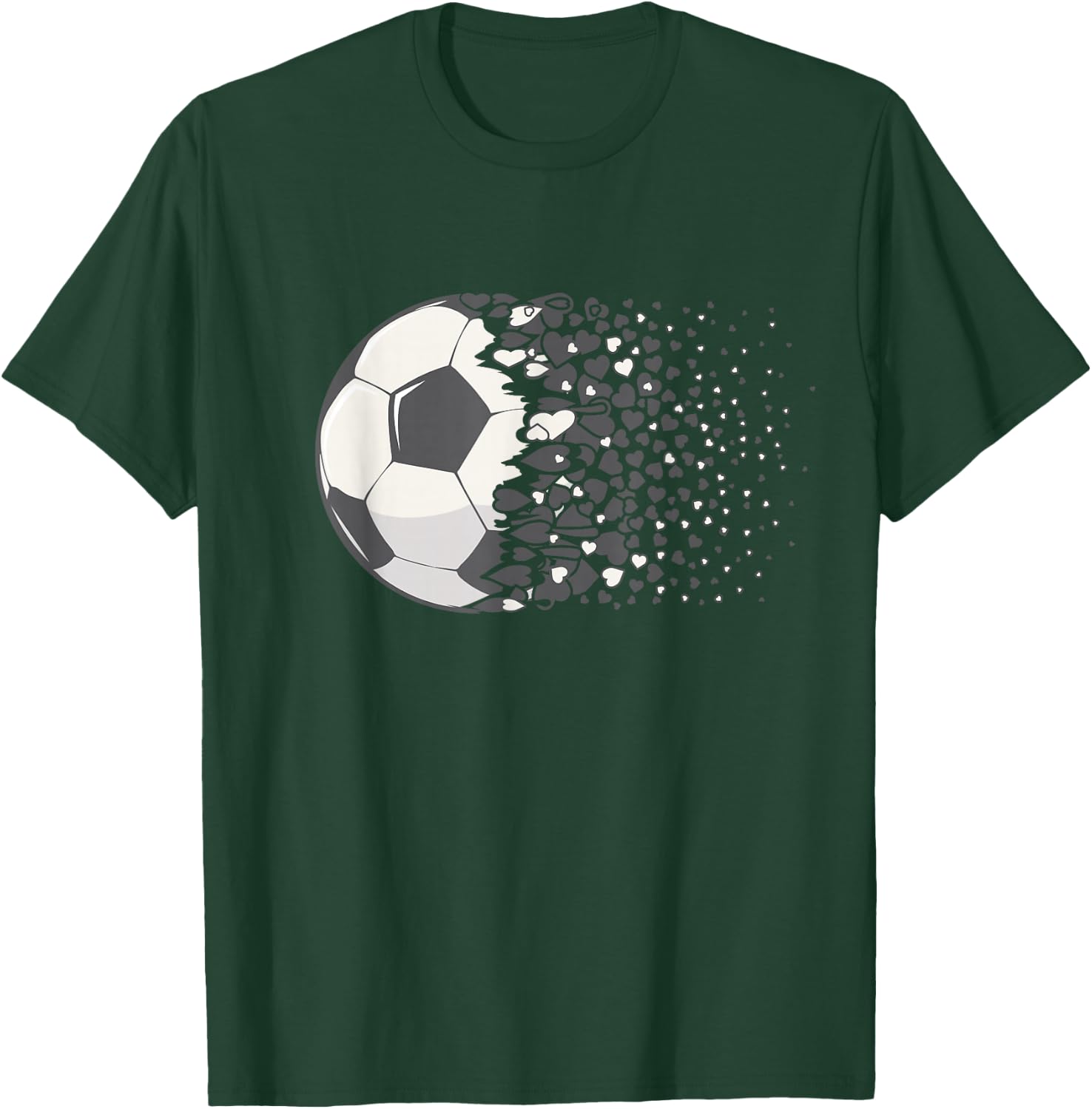 Soccer Ball Graphic Women Girls Soccer Heart Soccer Player T-Shirt - T-Shirt | Forest
