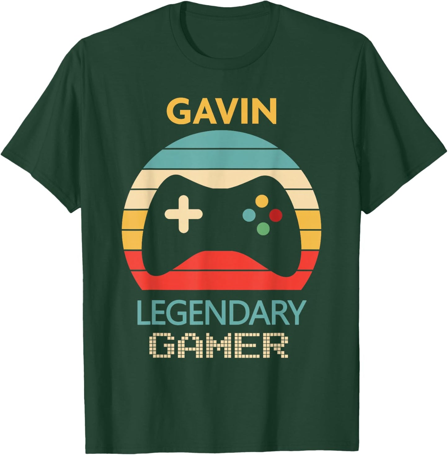 Gavin Name Gift - Personalized Legendary Gamer T-Shirt - T-Shirt | Forest