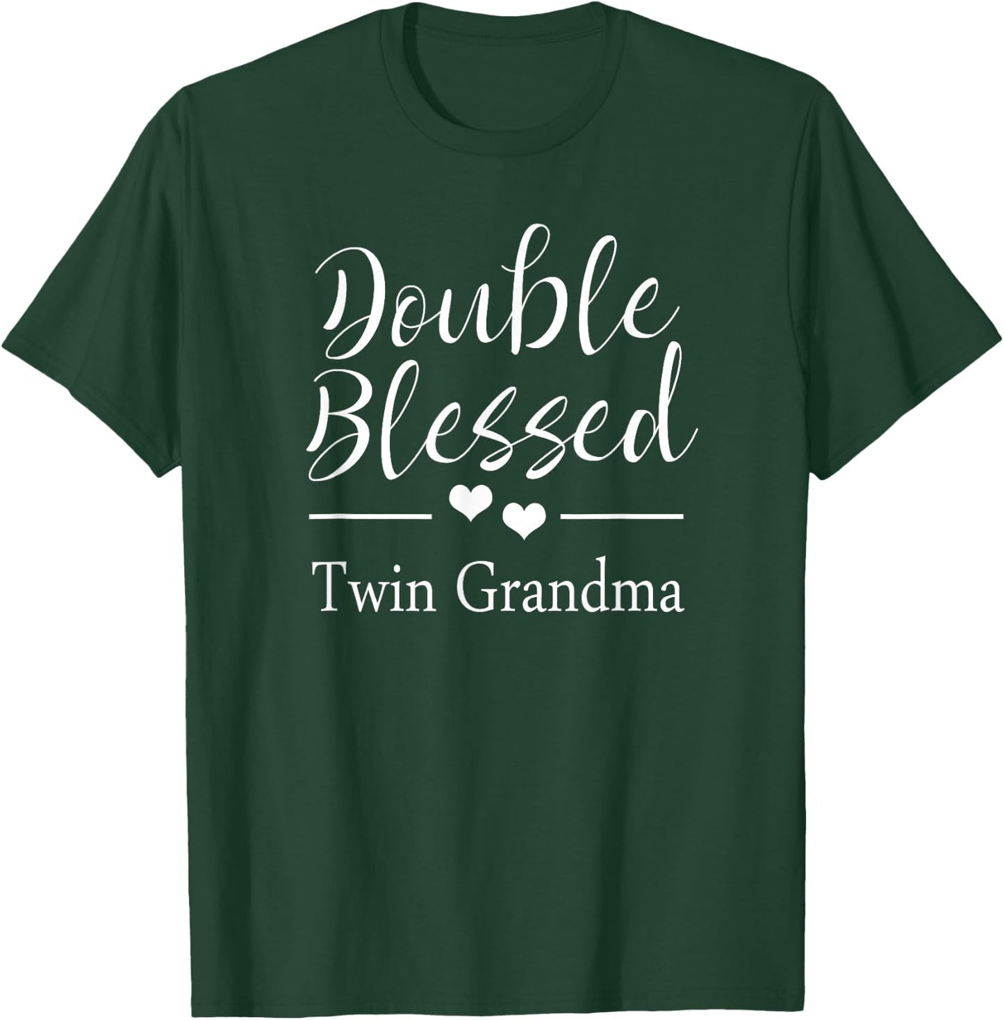 Double Blessed Twin Grandma T-Shirt - T-Shirt | Forest