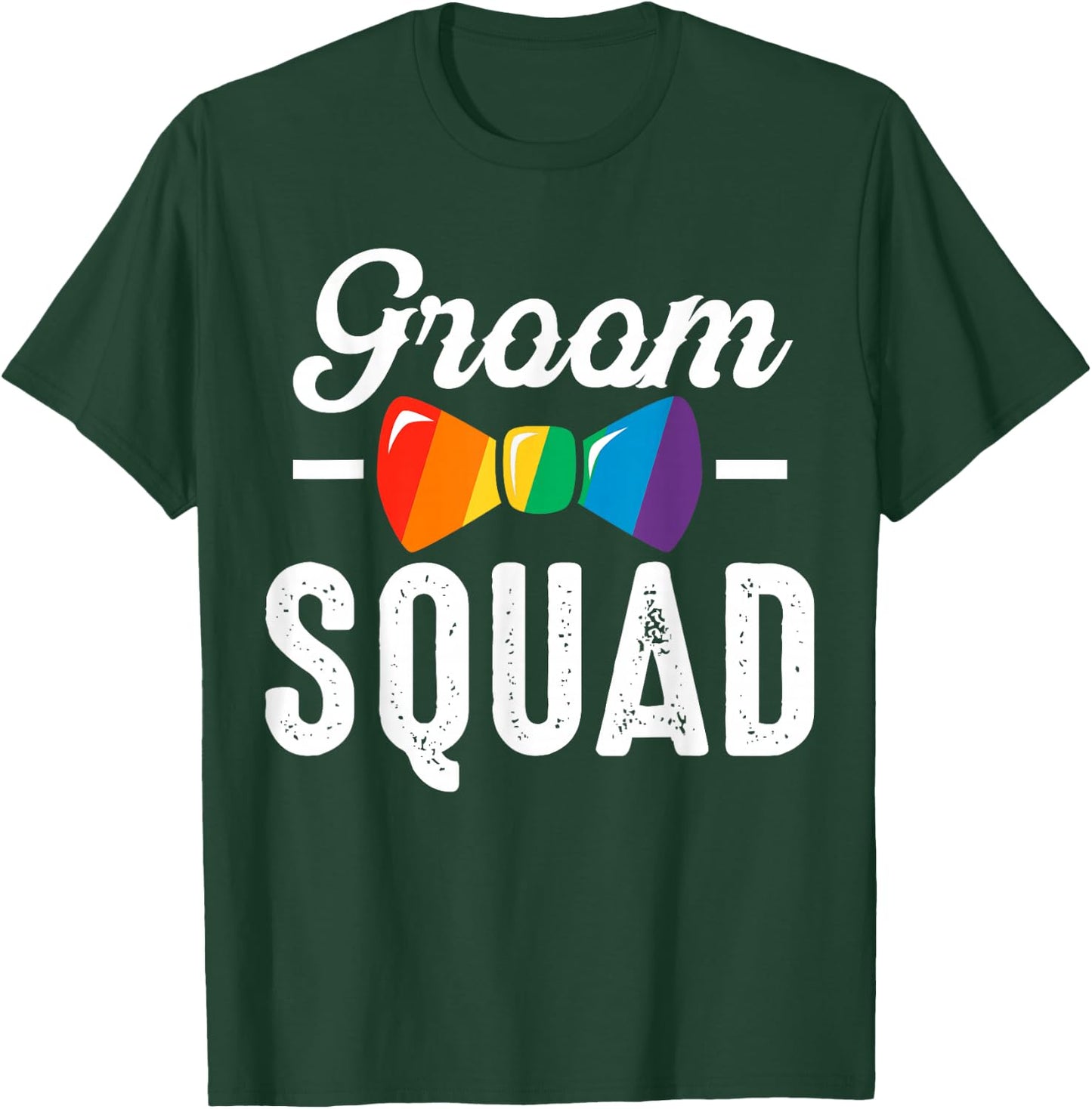 Groom Squad Rainbows LGBT Pride Gay Bachelor Wedding Party T-Shirt - T-Shirt | Forest
