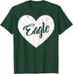 Eagles School Sports Fan Team Spirit Mascot Heart Gift T-Shirt - T-Shirt | Forest