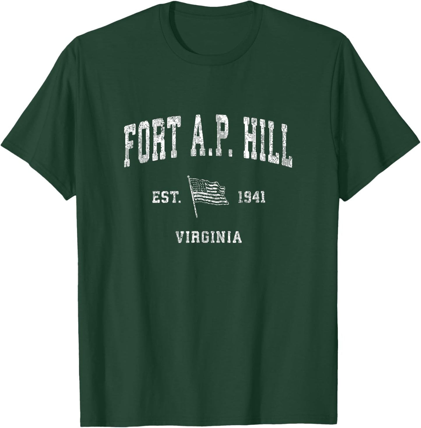 Fort A.P. Hill Virginia VA Vintage US Flag T-Shirt - T-Shirt | Forest