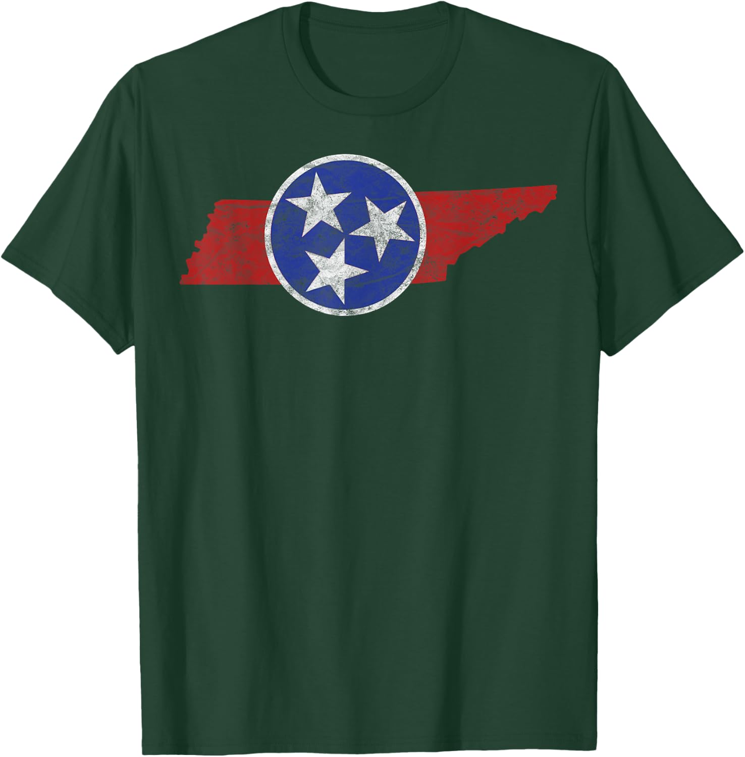 TN Tennessee The Volunteer Mountain 3 Stars State T-Shirt - T-Shirt | Forest