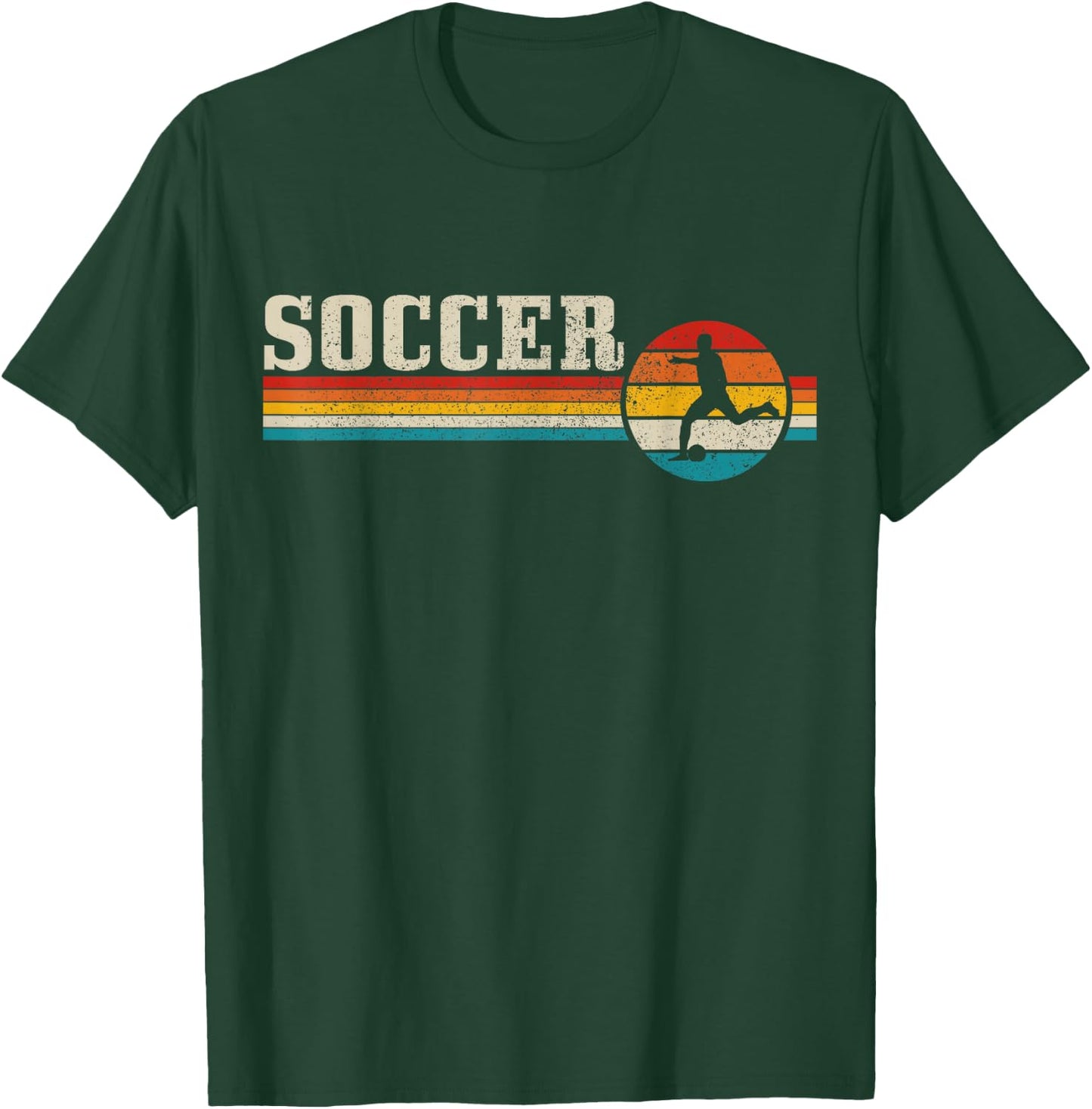 Vintage Soccer Player Sport Retro Men Boys Football T-Shirt - T-Shirt | Forest