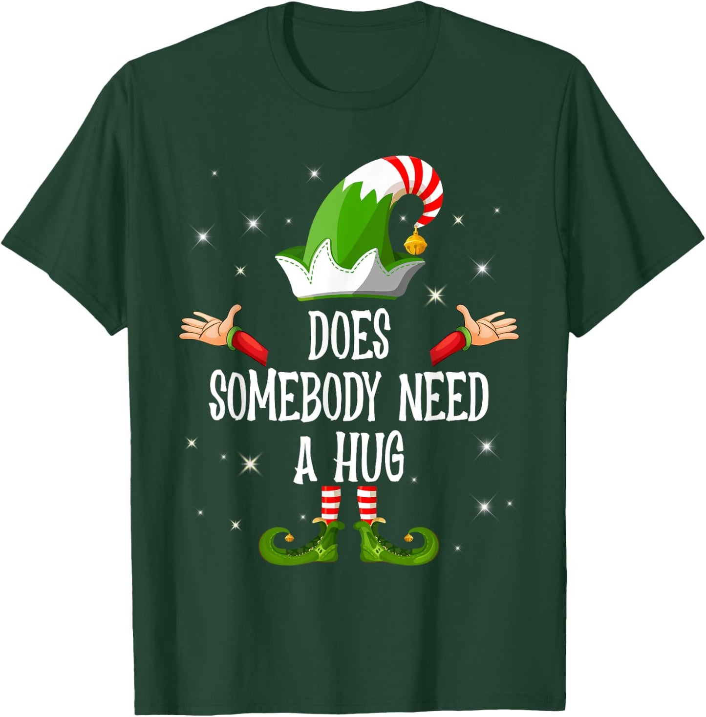 Does Somebody Need A Hug Elf Family Matching Group Christmas T-Shirt - T-Shirt | Forest