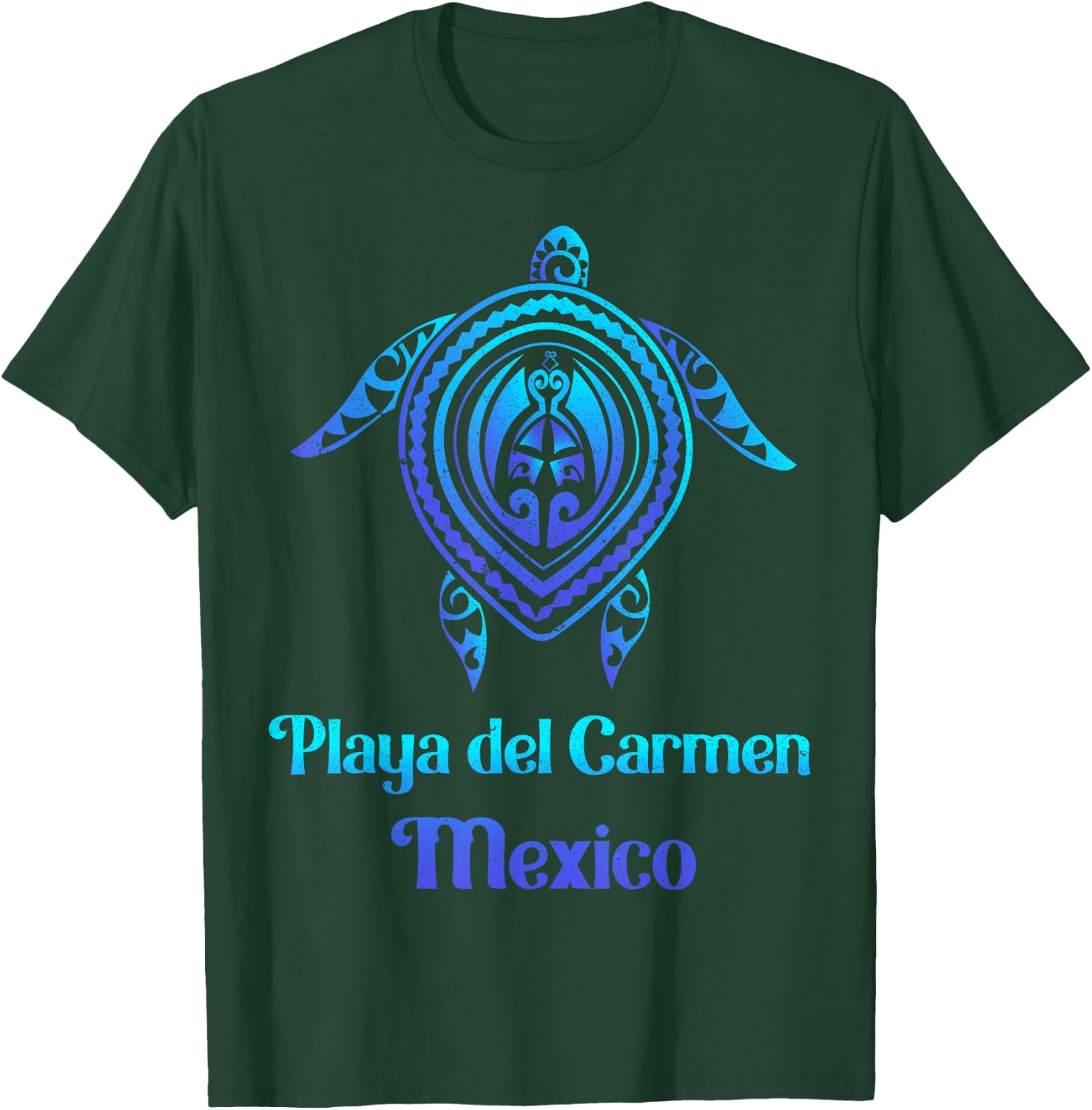 Playa Del Carmen Mexico Sea Turtle Tribal Tattoo Souvenirs T-Shirt - T-Shirt | Forest