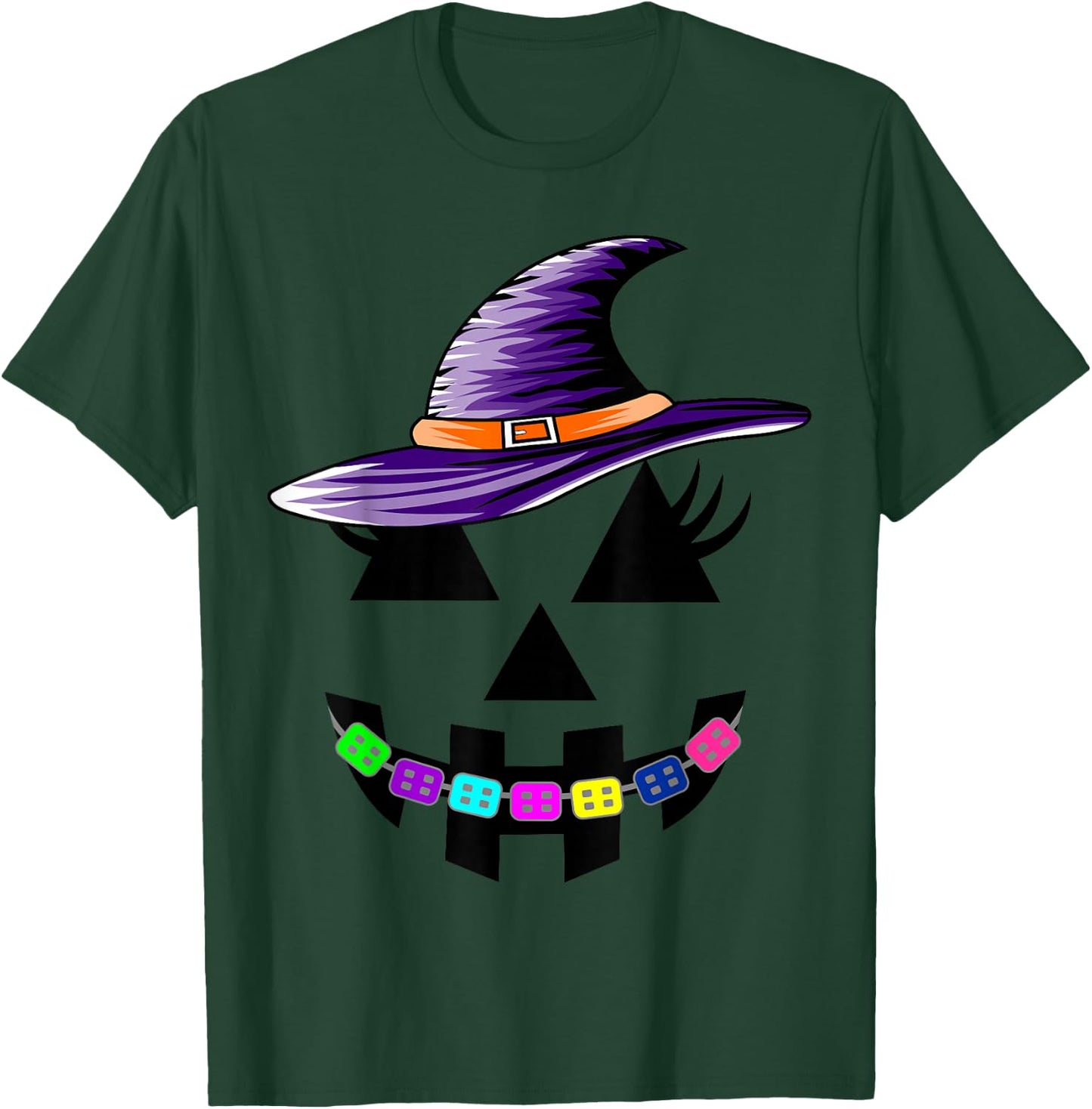 Halloween Pumpkin with Braces Orthodontist Costume Kids T-Shirt - T-Shirt | Forest