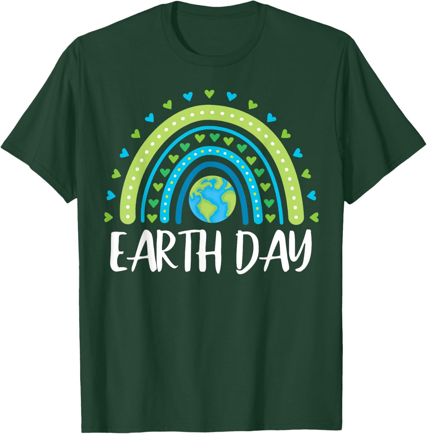 Happy Earth Day 2026 Girls Kids Rainbow T-Shirt - T-Shirt | Forest