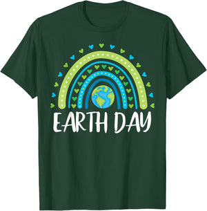 Happy Earth Day 2026 Girls Kids Rainbow T-Shirt - T-Shirt | Forest