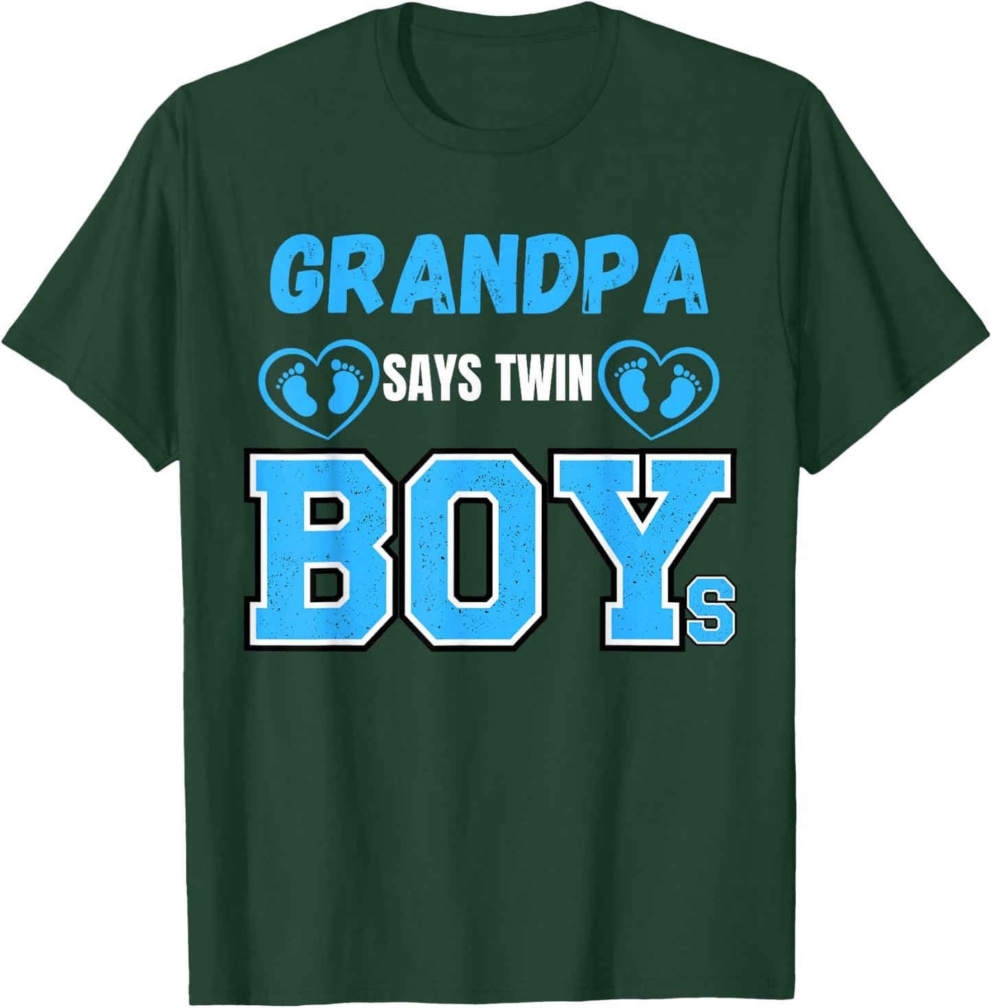 Gender reveal Grandpa says Twin Boys baby Matching Family T-Shirt - T-Shirt | Forest