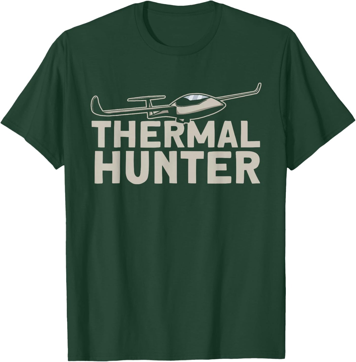 Thermal Hunter Flying Sailplane T-Shirt - T-Shirt | Forest