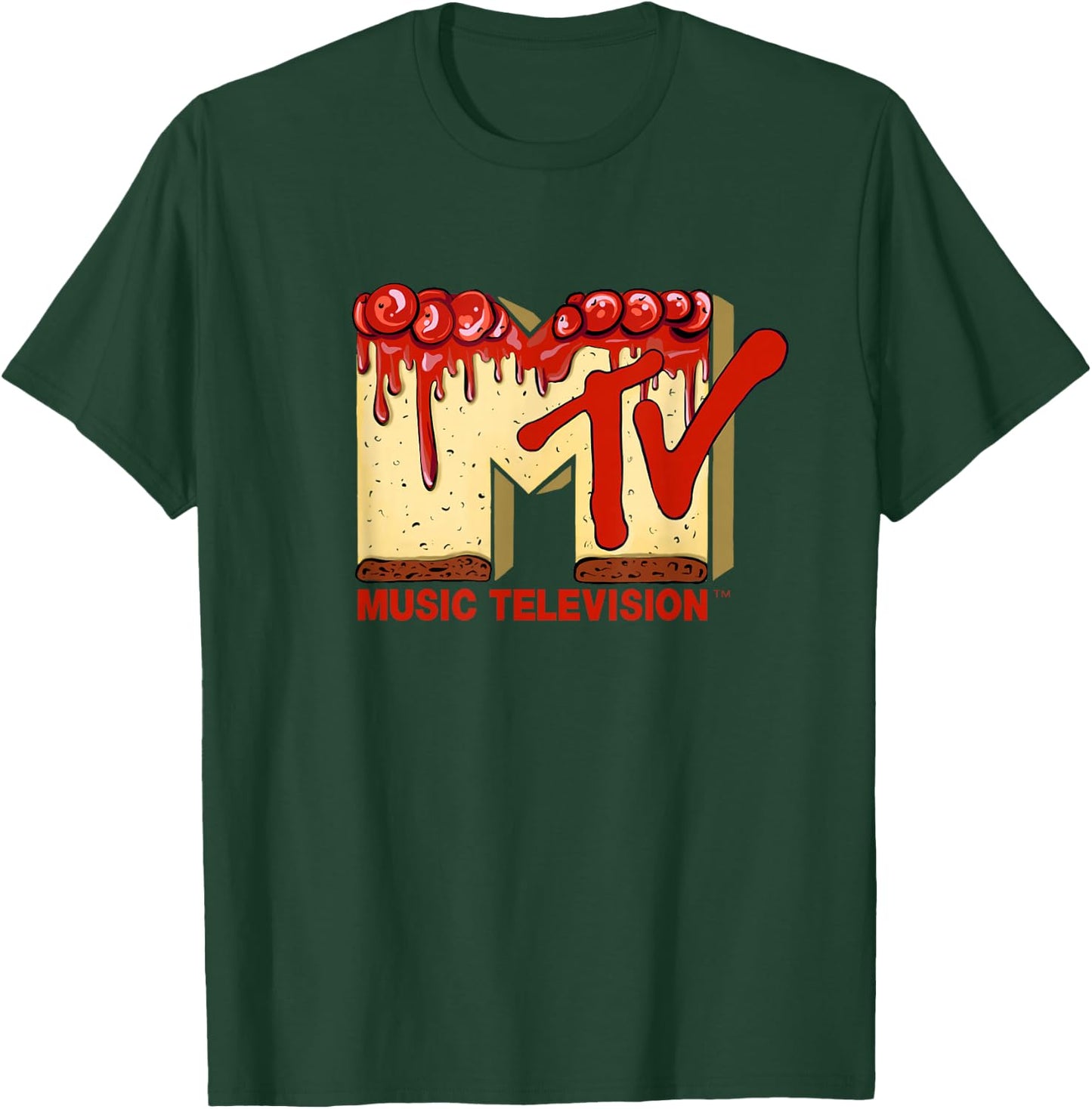 Original MTV Logo with a tasty cherry pie cake T-Shirt - T-Shirt | Forest
