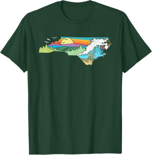 North Carolina Outdoors Retro Nature Lover Graphic Small T-Shirt - T-Shirt | Forest