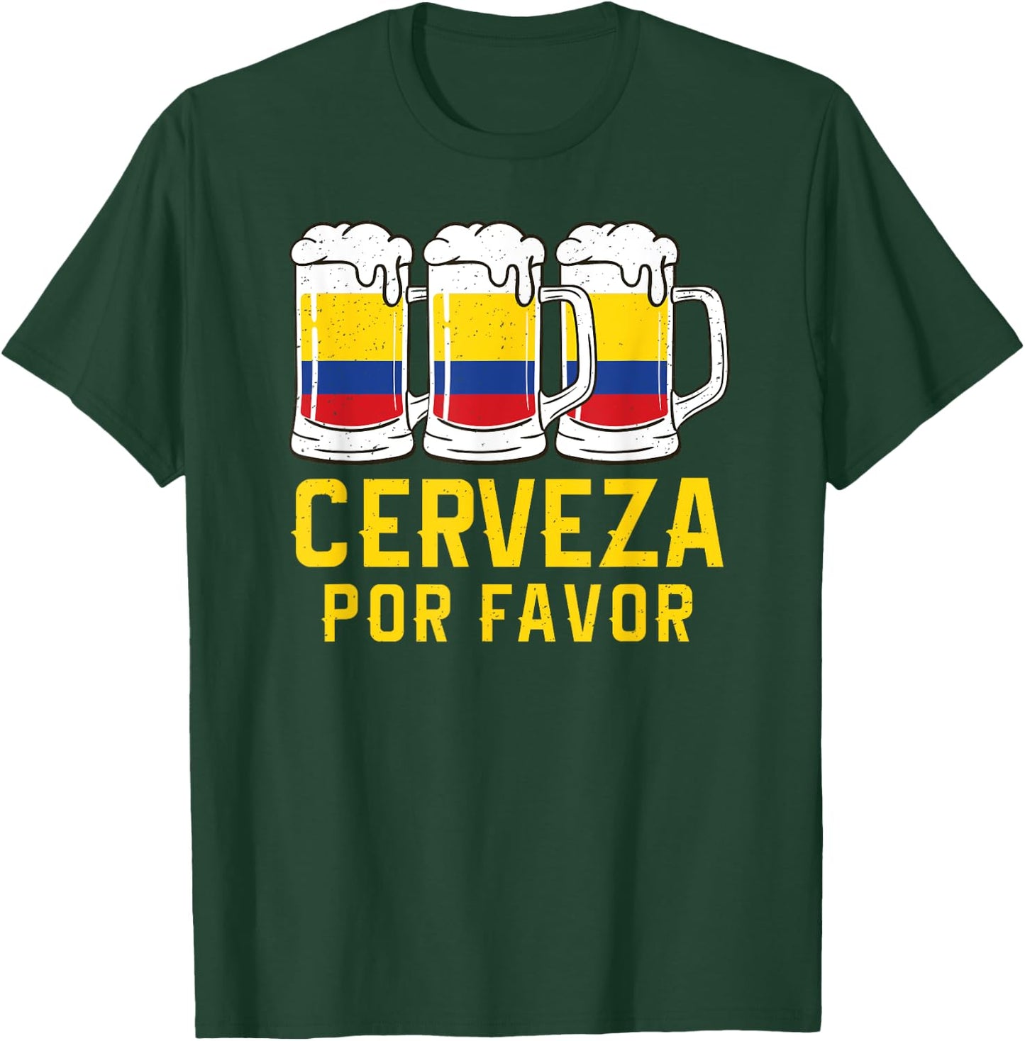 Cerveza Por Favor Colombia Flag Bandera Beer Funny Drinking T-Shirt - T-Shirt | Forest