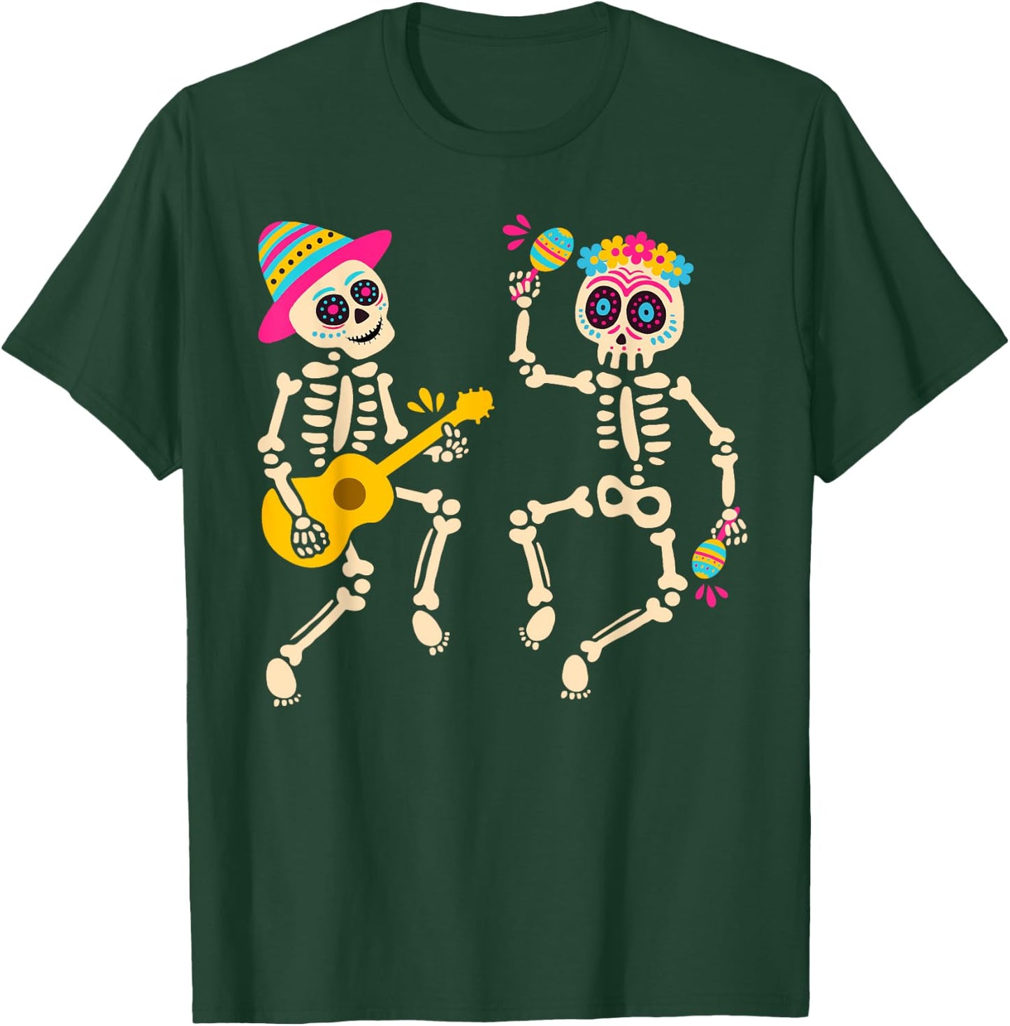 Dia De Los Muertos Skeleton Dancing Skull Day of The Dead T-Shirt - T-Shirt | Forest