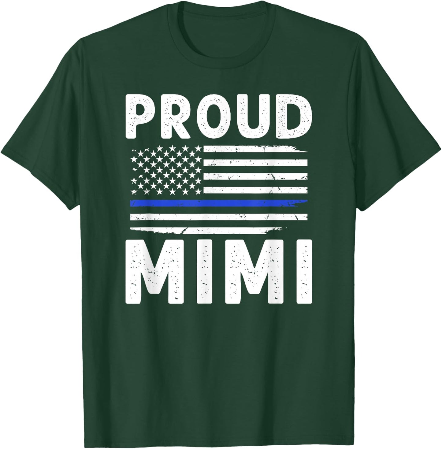Police Mimi US Flag Policeman Mimi Of A Police Officer Mimi T-Shirt - T-Shirt | Forest