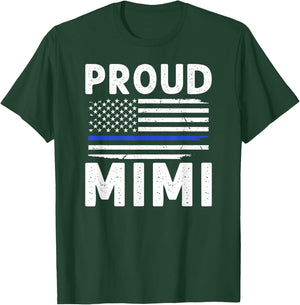 Police Mimi US Flag Policeman Mimi Of A Police Officer Mimi T-Shirt - T-Shirt | Forest