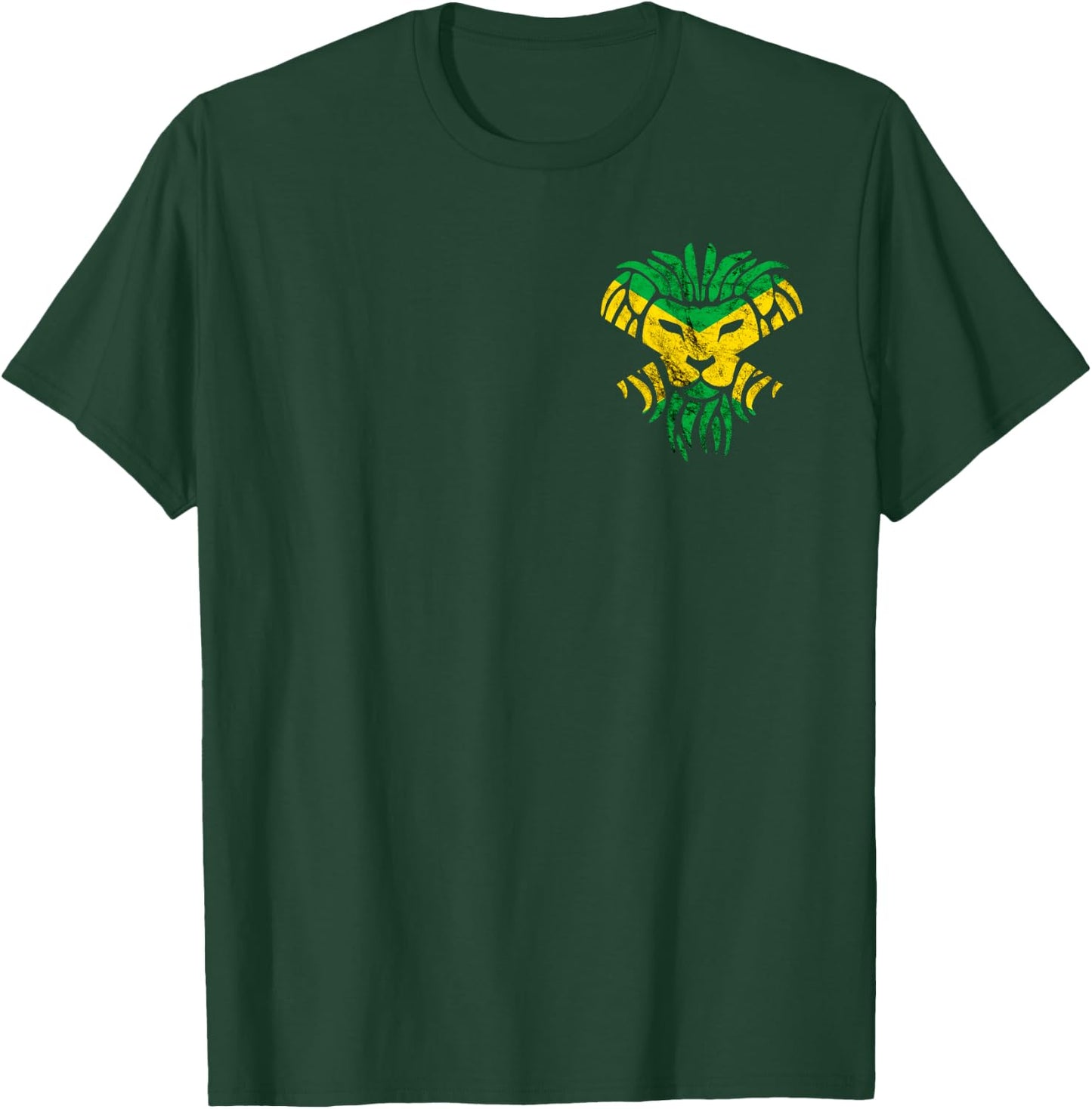 Jamaica Jamaican Roots Flag Tropical Lion Head Proud T-Shirt - T-Shirt | Forest