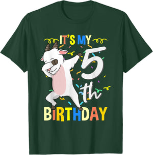 Its My 5th Birthday Dabbing Goat T-Shirt - T-Shirt | Forest