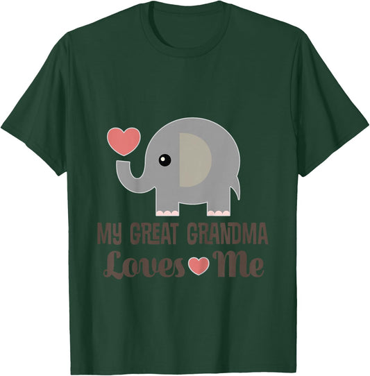 Kids Grandchild My Great Grandma Loves Me T-Shirt - T-Shirt | Forest