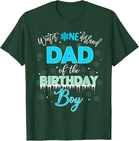 Dad Of The Birthday Boy Shirt Winter Onederland Family T-Shirt - T-Shirt | Forest