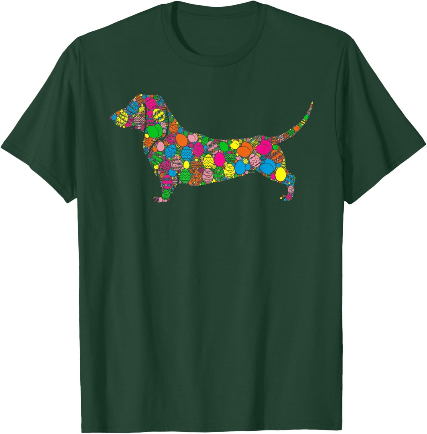 Colourful Egg Dachshund Women Men Children Easter T-Shirt - T-Shirt | Forest
