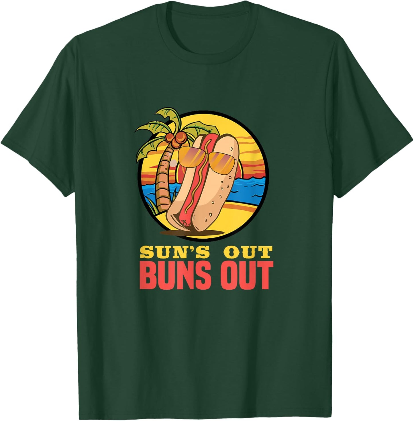 Sun's out buns out hot dog costume T-Shirt - T-Shirt | Forest