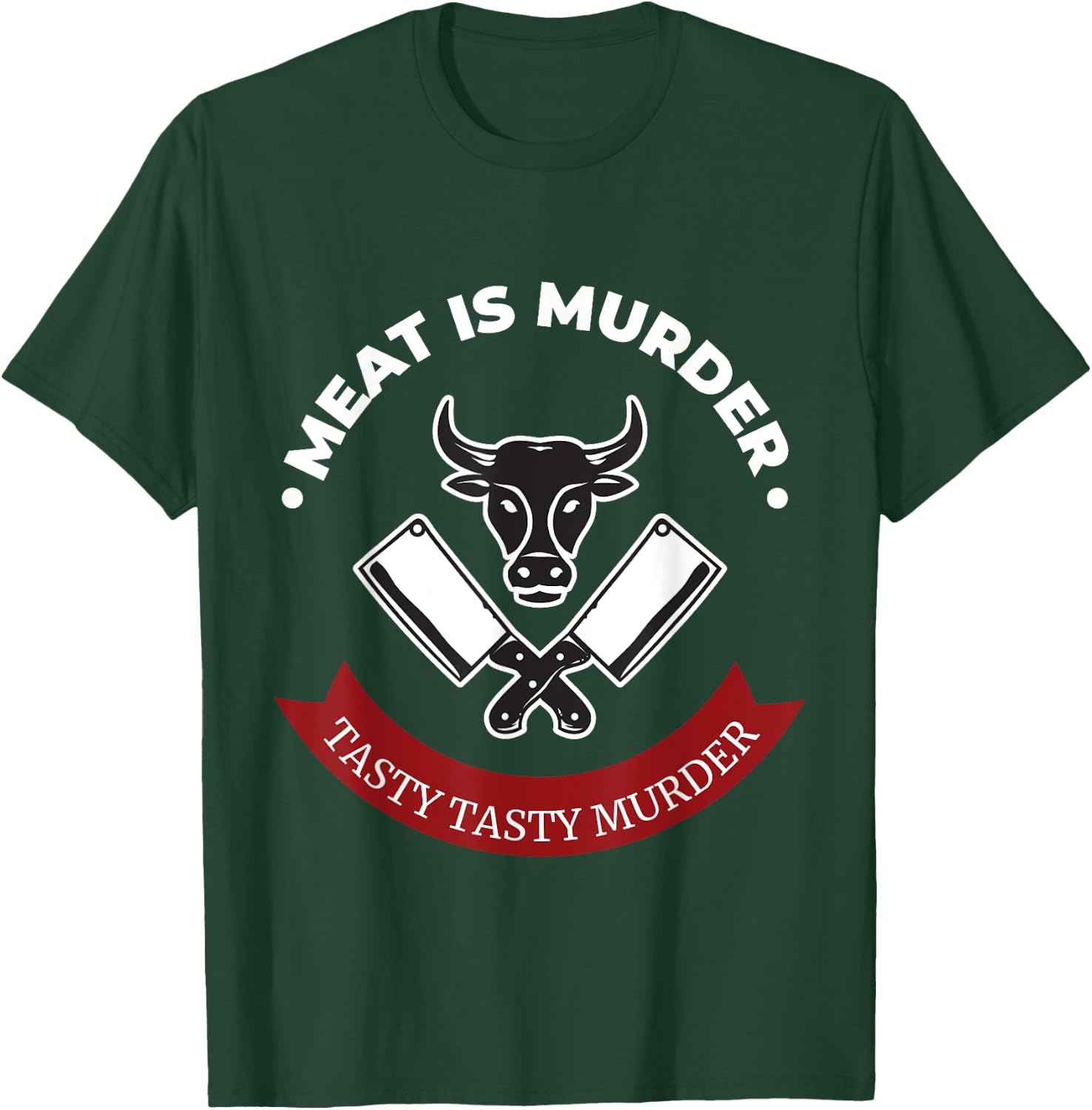 Funny Meat Is Murder Tasty Tasty Murder Butcher T-Shirt - T-Shirt | Forest