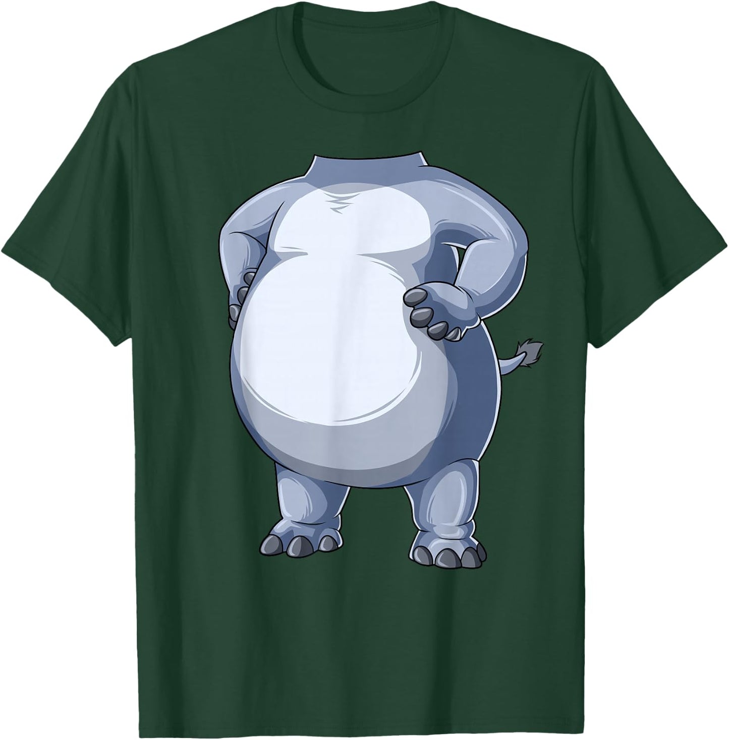 Easy Hippo Costume Hippo Body Headless Hippo Costume T-Shirt - T-Shirt | Forest